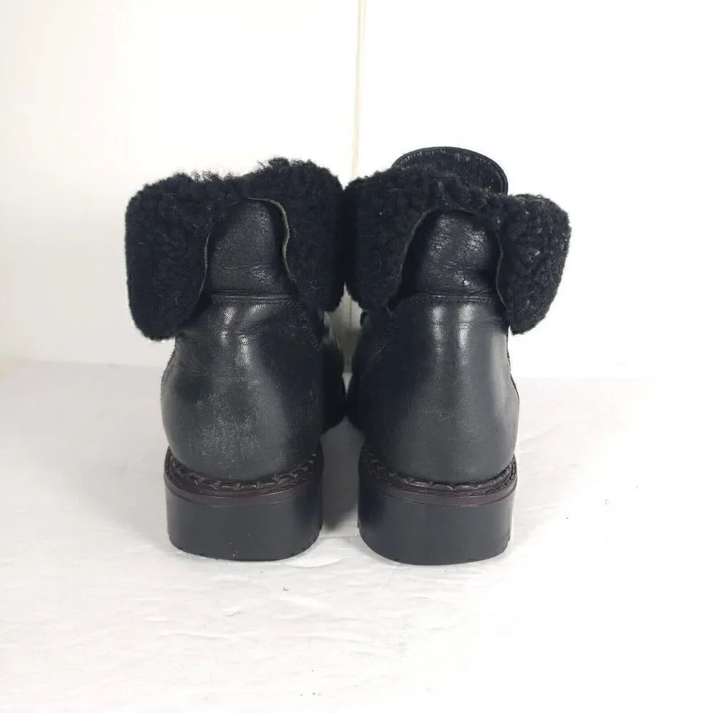 Sorel Women's Chamonix US 10M Black Leather Lined Lace Up Shearling Winter Boots - Picture 10 of 13